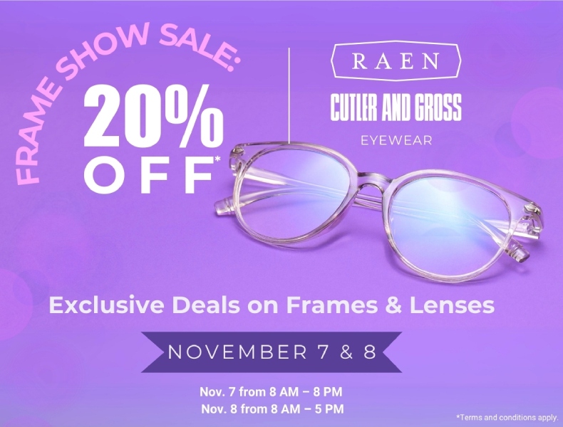 Frame show sale Nov 7 & *